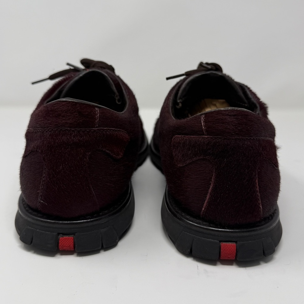 RARE Prada Linea Rossa Vintage 90s Pony Hair Sport Boot Rich Burgundy NWOT - Picture 6 of 8